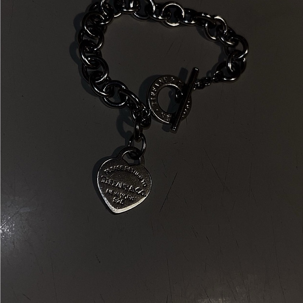 Tiffany & Co. Silver Heart Toggle Charm Bracelet